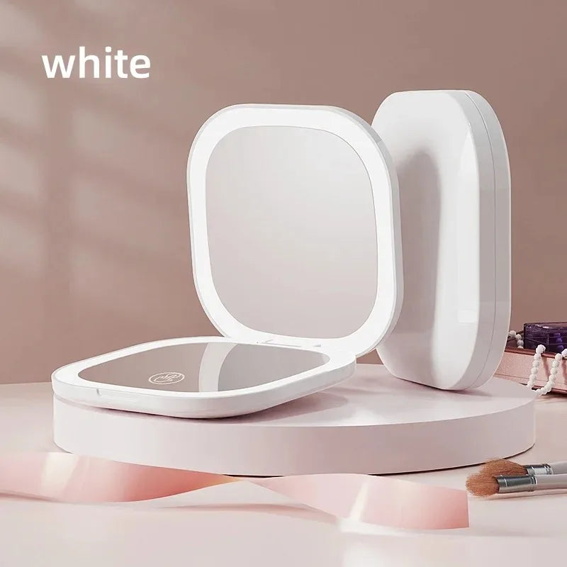 Portable LED Travel Makeup Mirror | Double-Sided & Compact