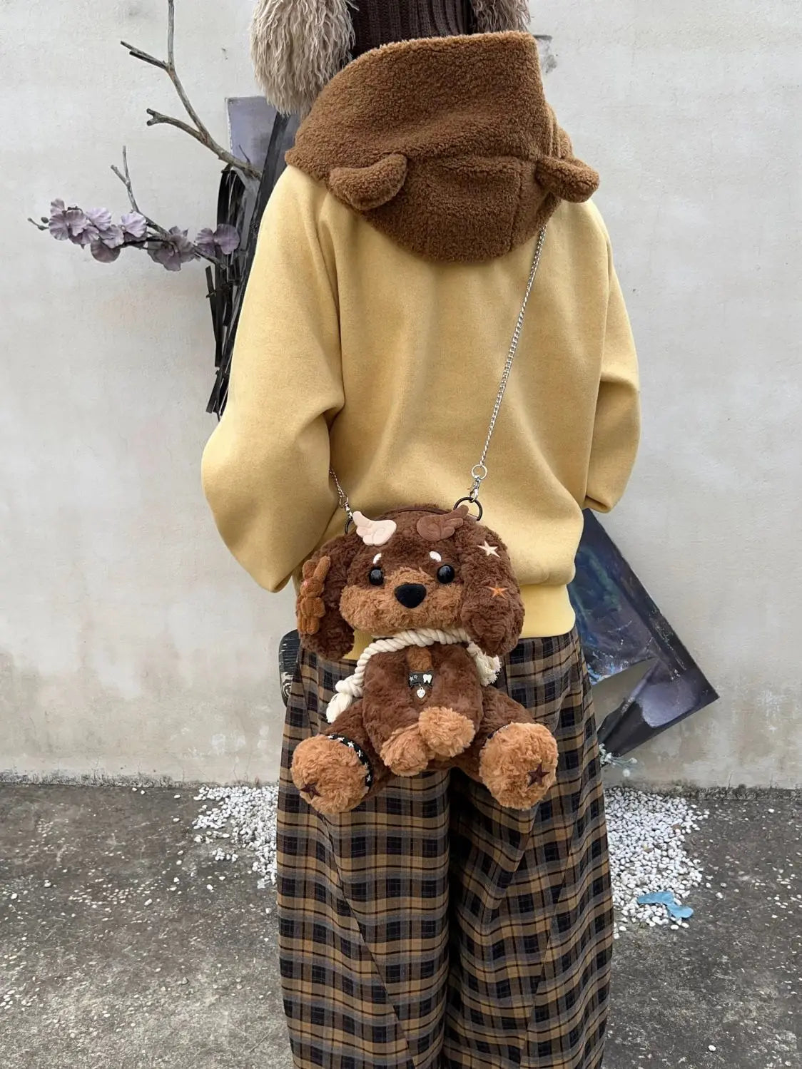 Cute Puppy Plush Doll Shaped Backpack | Trendy Cartoon Style Bag