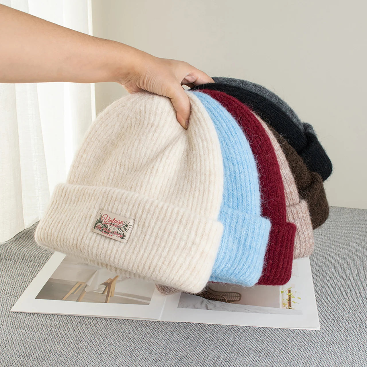 Women's Winter Knitted Beanie | Cute Warm Pullover Hat