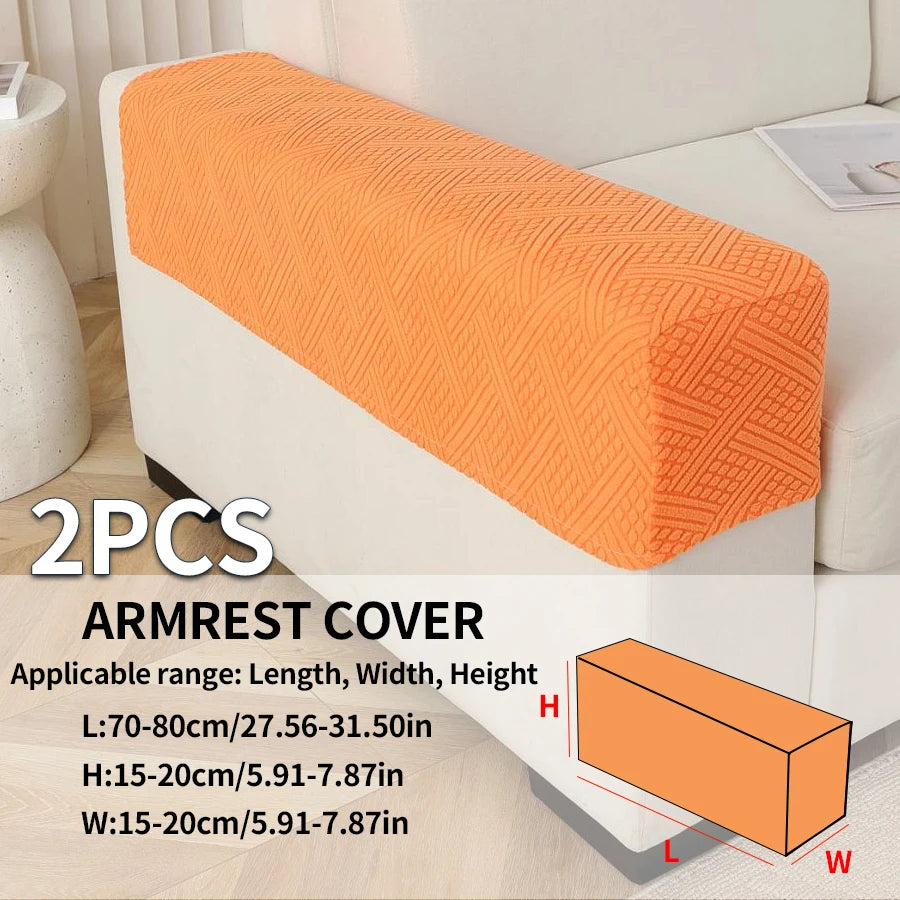 2pcs Anti-Slip Armchair Covers | Soft Jacquard Sofa Armrest Protector