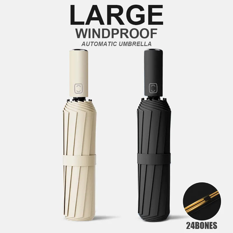 Large Windproof Automatic Umbrella | UV Protection Folding Umbrella