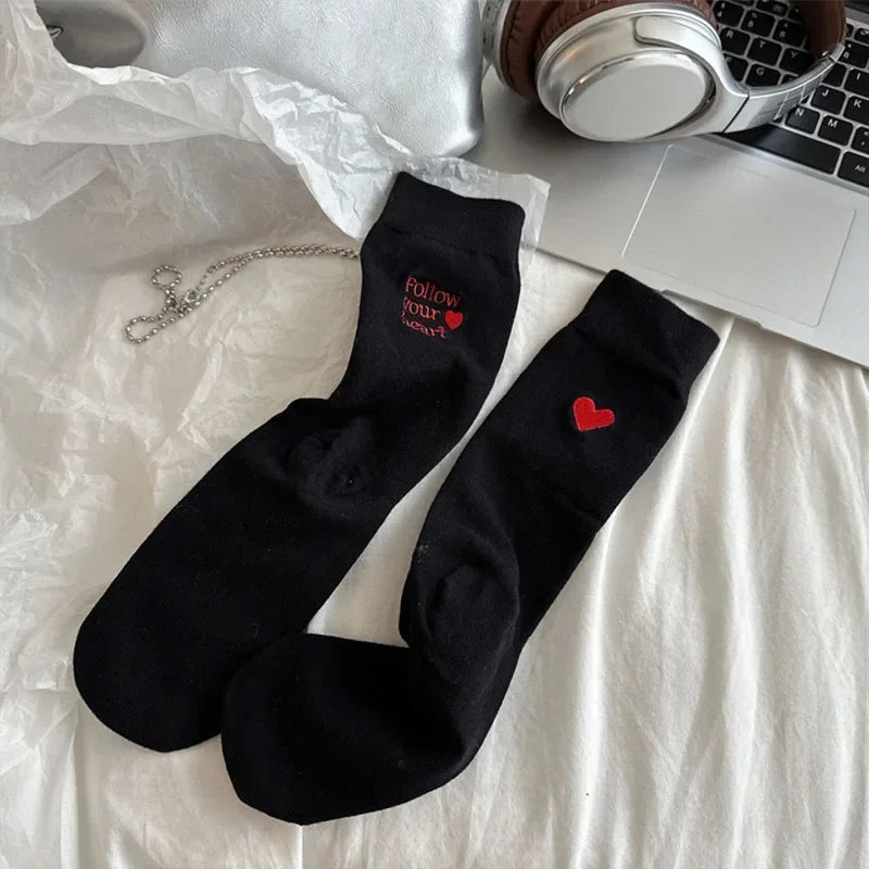 Calcetines de algodón a media pantorrilla | Calzado de invierno elegante para mujer