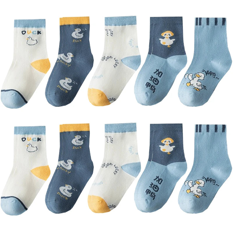 Kids Cartoon Duck Mid Tube Socks | Soft & Fun Socks for Boys