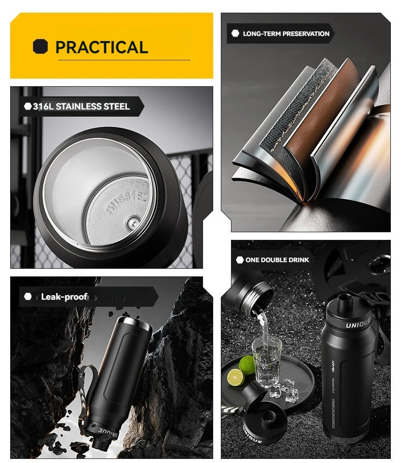 1L Insulated Stainless Steel Water Bottle | Vacuum Flask for Outdoors