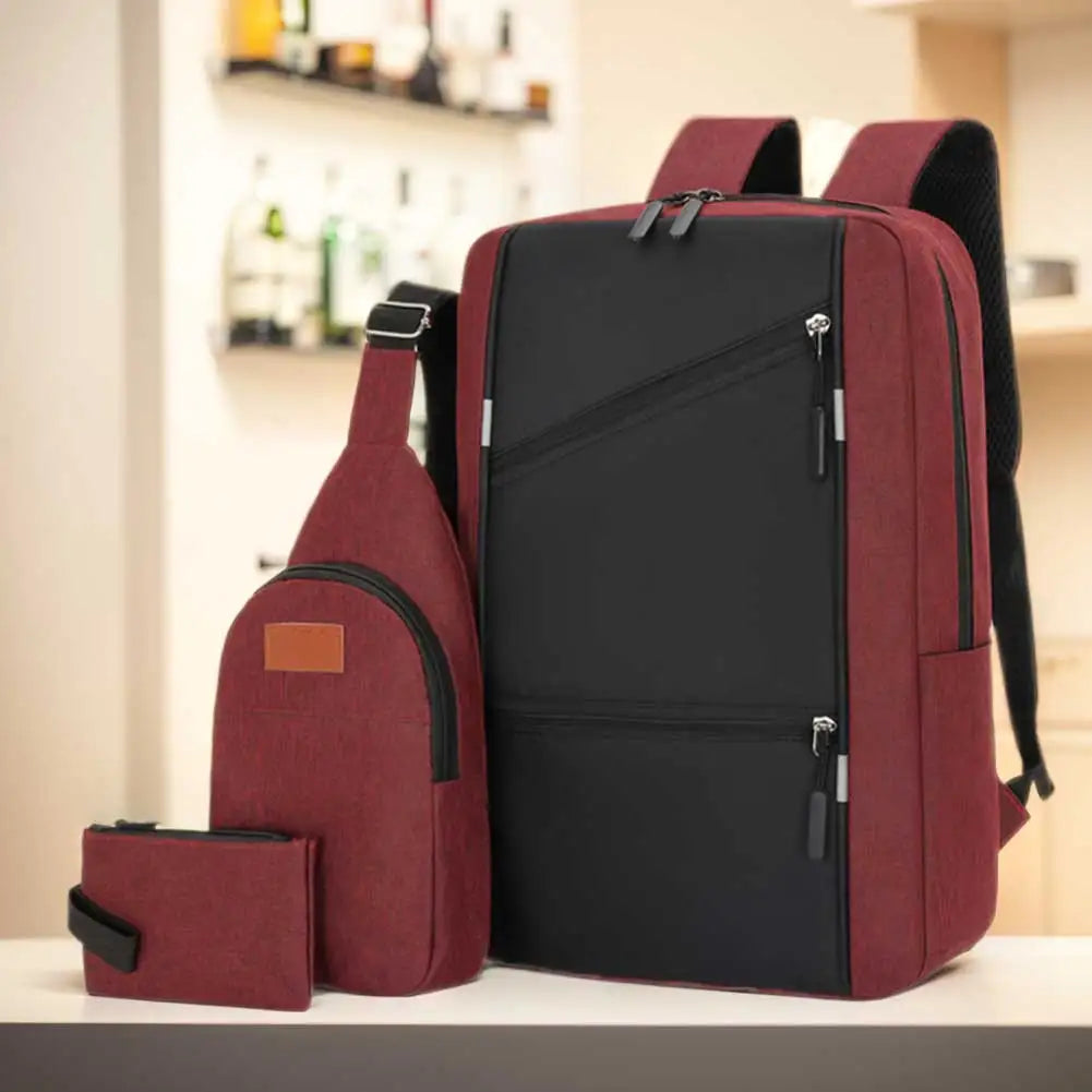 3-Piece Casual Bag Set | Versatile Laptop Backpack & Pouches