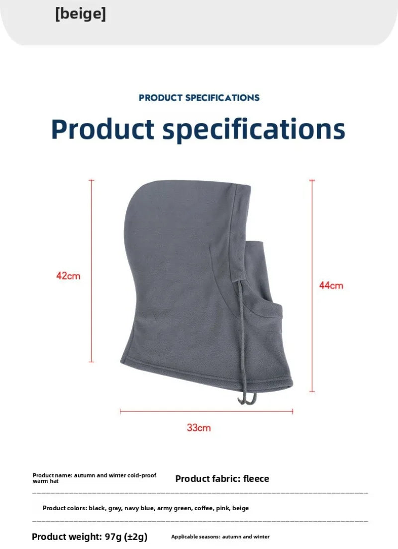 Unisex Winter Fleece Balaclava | Thick Warm Face Mask Neck Warmer