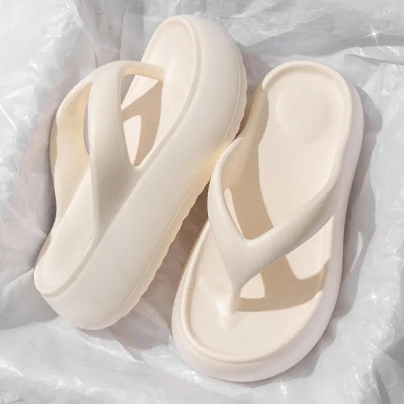 Women’s Chunky Platform Clip Toe Sandals | Summer Slip On Slippers