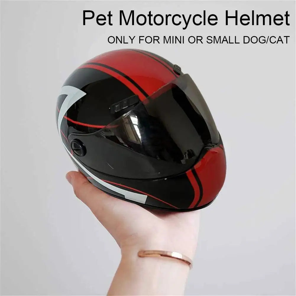 Small Pet Motorcycle Helmet | Protective Hard Hat for Dogs & Cats