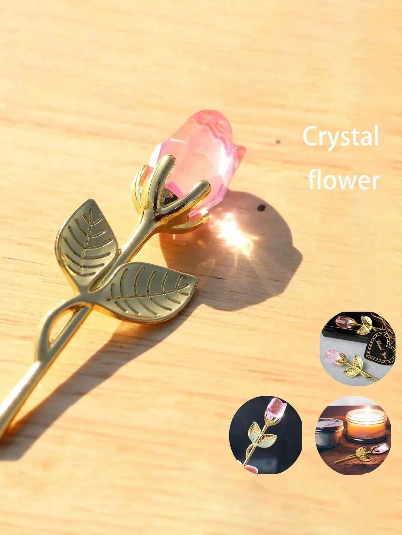 Artificial Glass Rose Crystal Flower | Elegant Party Gift