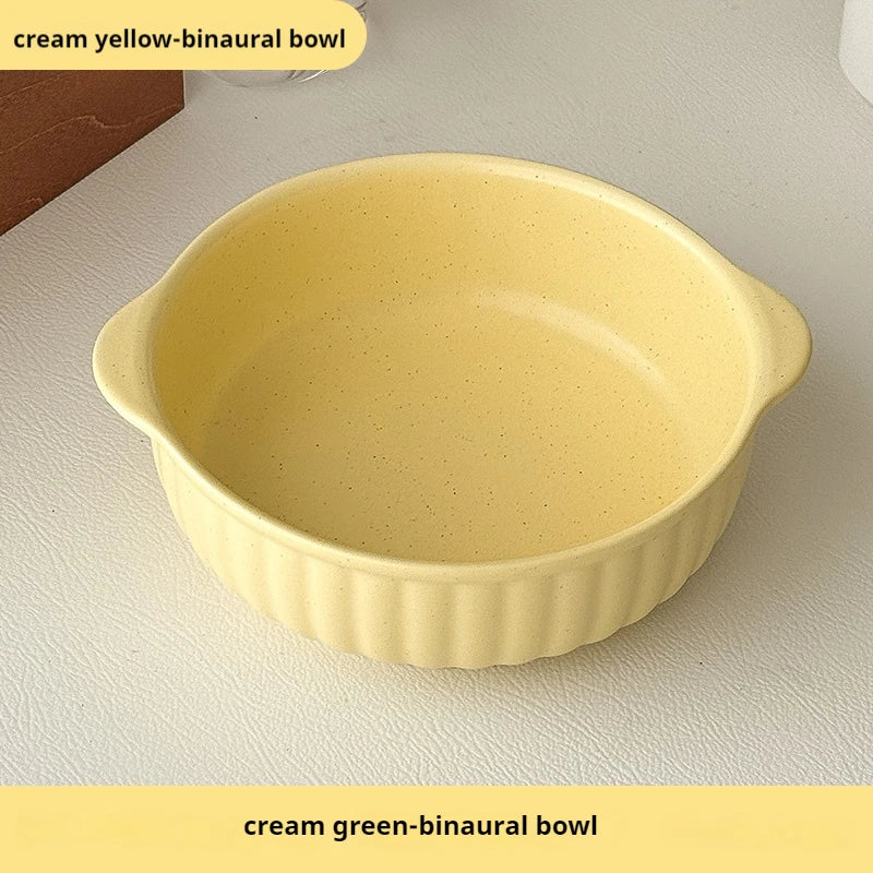 Double-Ear Ceramic Bowl | Safe for Oven, Microwave & Dishwasher
