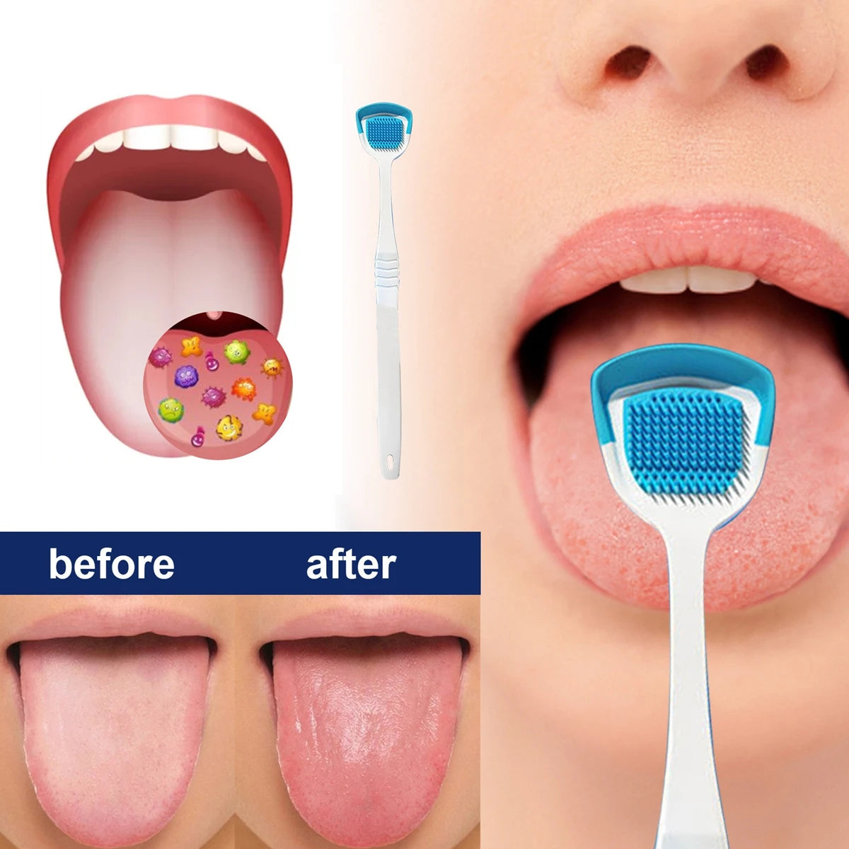 Reusable Silicone Tongue Cleaner for Fresh Breath | Hygiene Tool