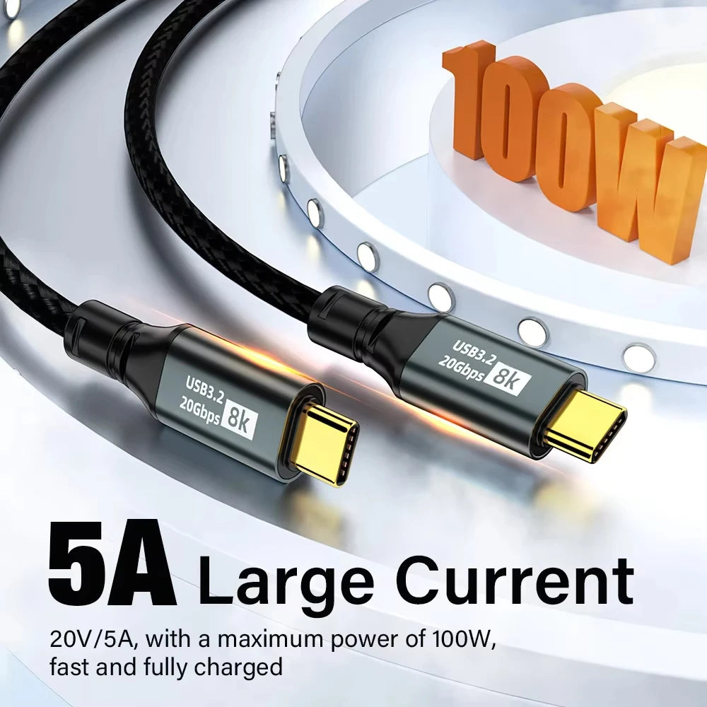 High-Speed USB 3.2 Type C to Type C Cable | 8K Video & Fast Charging