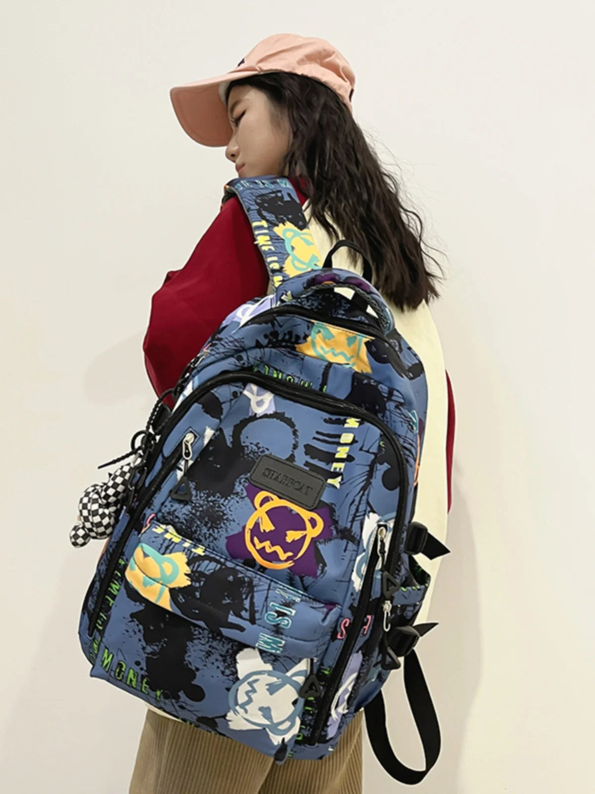 Trendy Personalized Graffiti Japanese Backpack | Large Capacity Book Bag