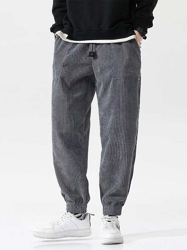 Men's Baggy Corduroy Jogger Pants | Comfortable Casual Trousers