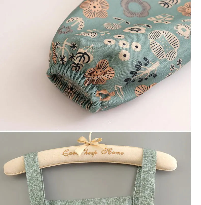 Flower Printed Kitchen Apron | Stylish Cooking Smock for Home