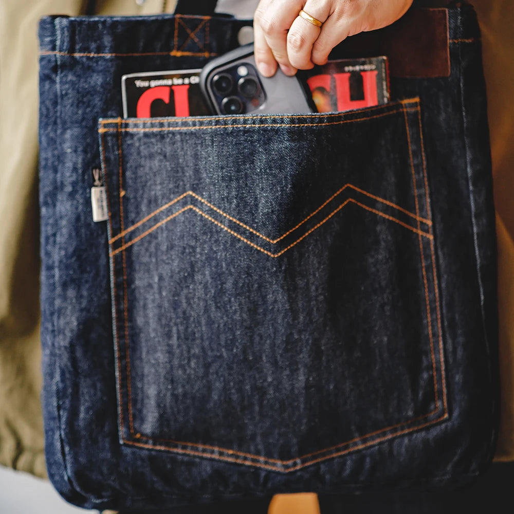 Men's Retro Denim Shoulder Crossbody Bag for Everyday Use