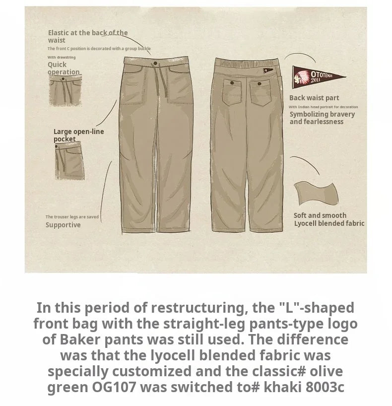 Men's Lightweight Vintage Chino Pants | Casual Khaki Trousers