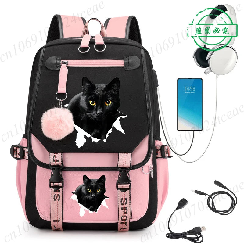 Cute Anime Cat Kawaii Backpack for Girls | Perfect Back to School Bag