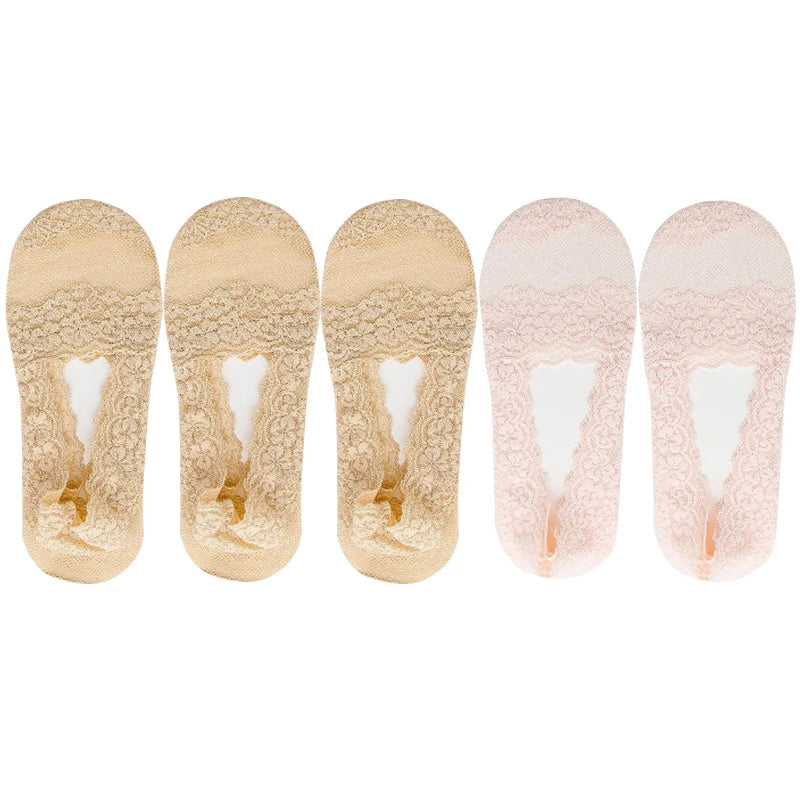 Women's Lace Invisible Ankle Socks | Chic No-Show Comfort