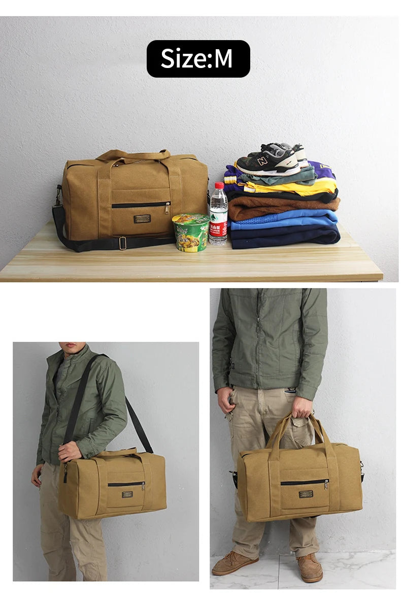 Unisex Soft Canvas Travel Duffle Bag | Large Capacity Tote