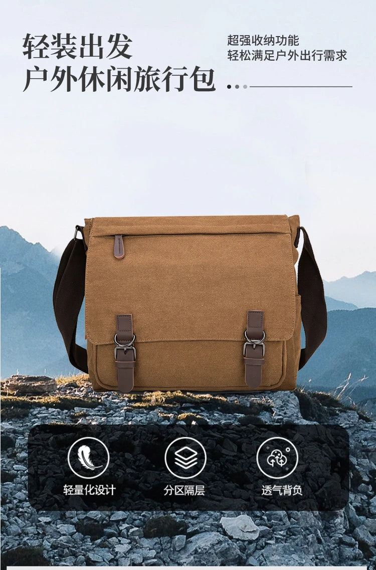 Bolso cruzado de lona unisex moderno | Elegante bolso para portátil de estudiante