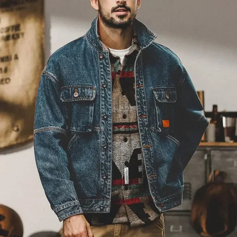 Trendy Loose Cowboy Coat for Men | Casual Denim Jackets