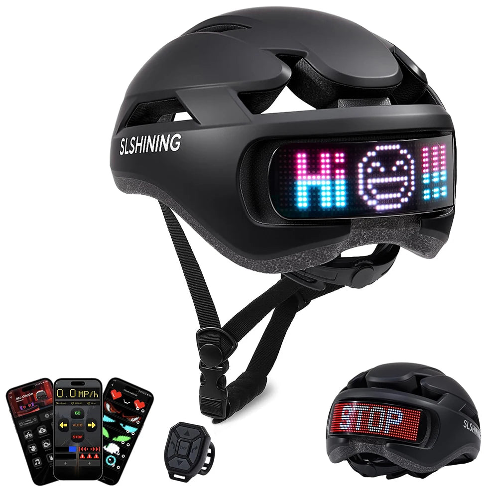 Adjustable Cycling Helmet with LED Display for All Riders