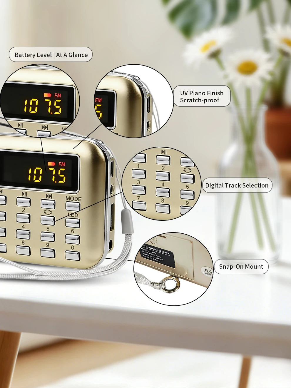 Portable Emergency Radio Speaker | Multi-Function Solar Crank