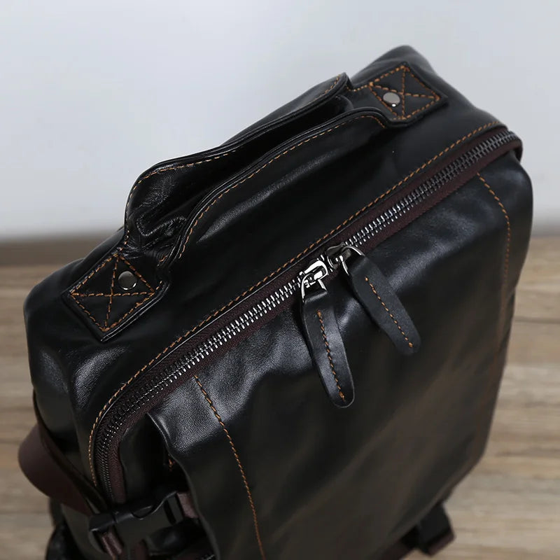 Vintage Cowhide Men's Backpack | Large Capacity Casual Bag