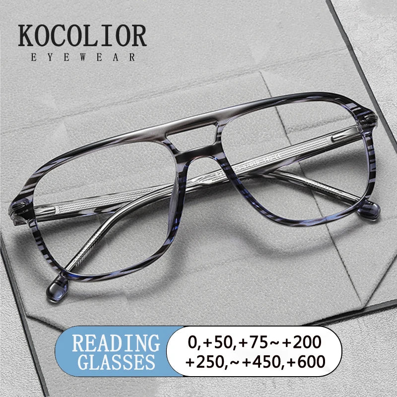 Retro Double Beam Pilot Optical Glasses | Anti Blue Light Eyewear