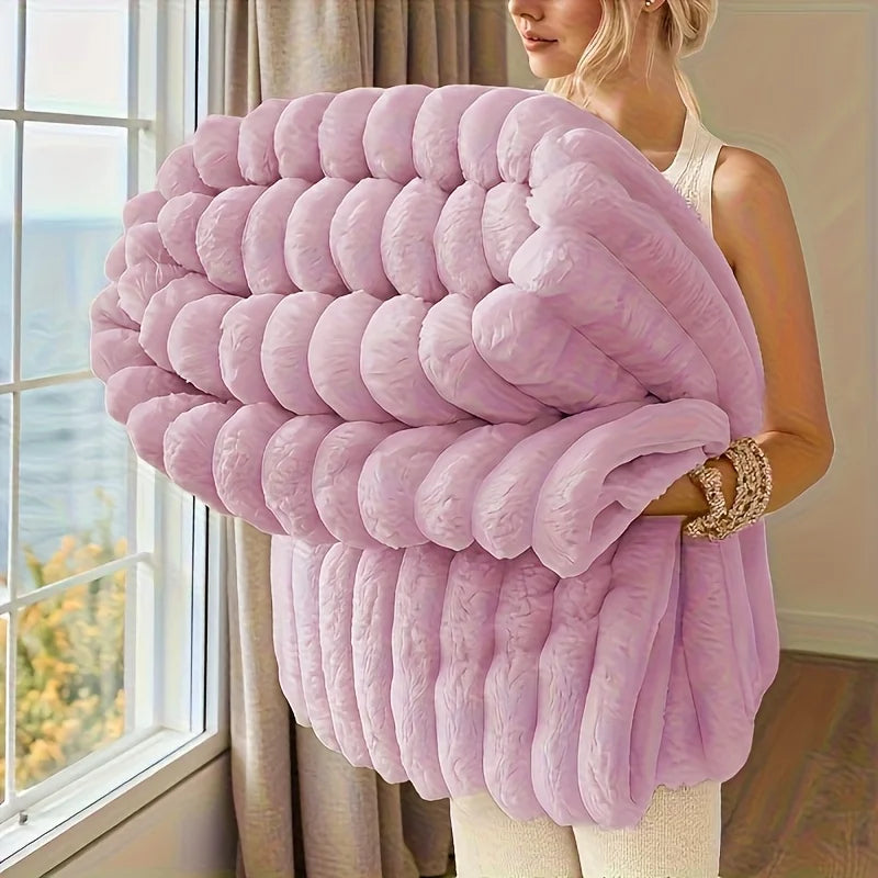 Ultra Soft Striped Fleece Throw Blanket | Warm & Cozy Comfort
