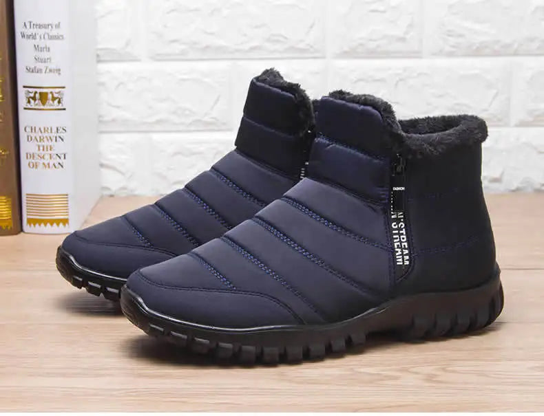 Men's Warm Cotton Snow Boots | Waterproof Ankle Winter Boots