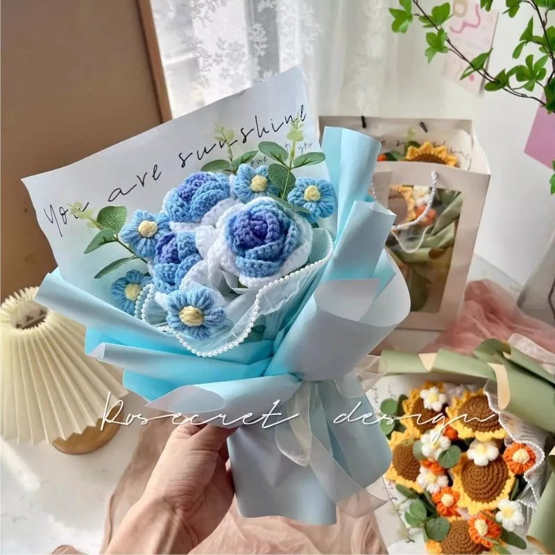 Ramo de flores artificiales hecho a mano | Regalo eterno de girasol y margarita