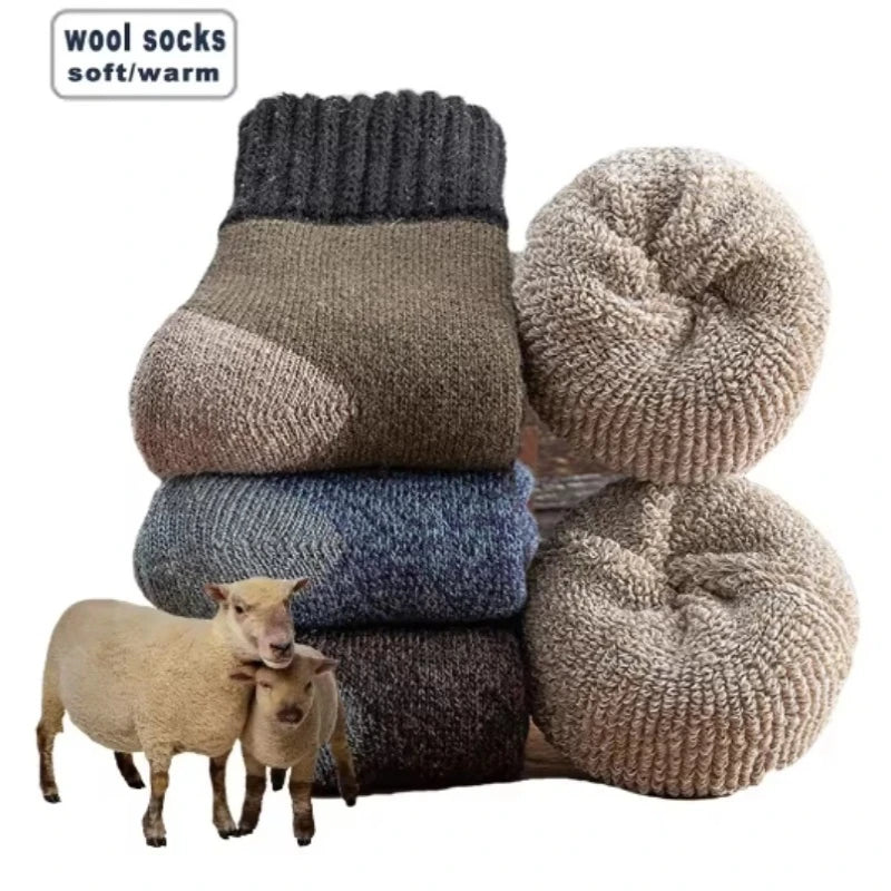 5 Pairs Warm Wool Socks for Men | Thick Winter Comfort Essentials