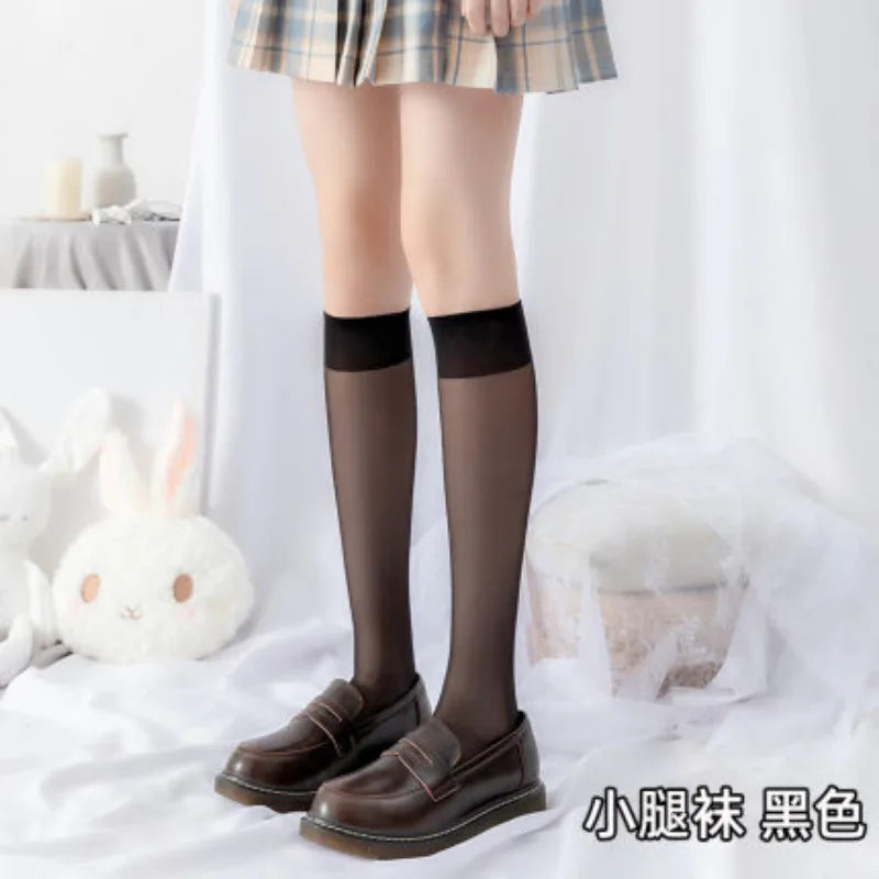 Ultra-Thin Transparent Nylon Mesh Stockings | Summer Knee High Socks