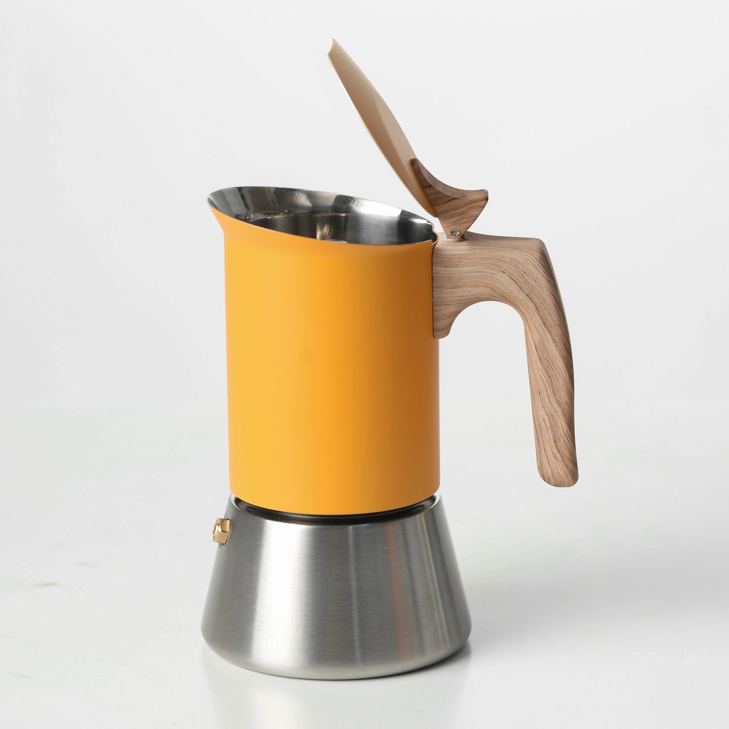 Nordic Style Matte Yellow Stainless Steel Moka Pot | Perfect Brew
