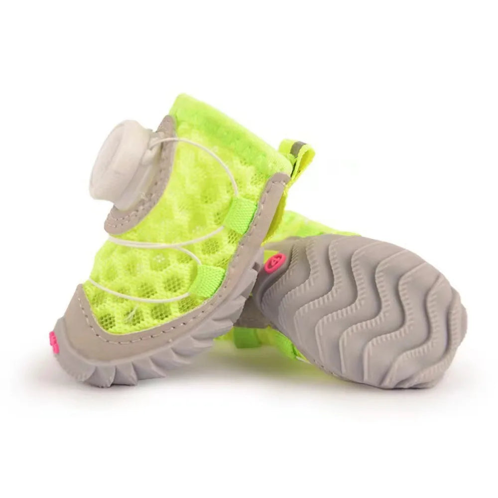 Adjustable Breathable Dog Mesh Shoes | Reflective Pet Boots Set