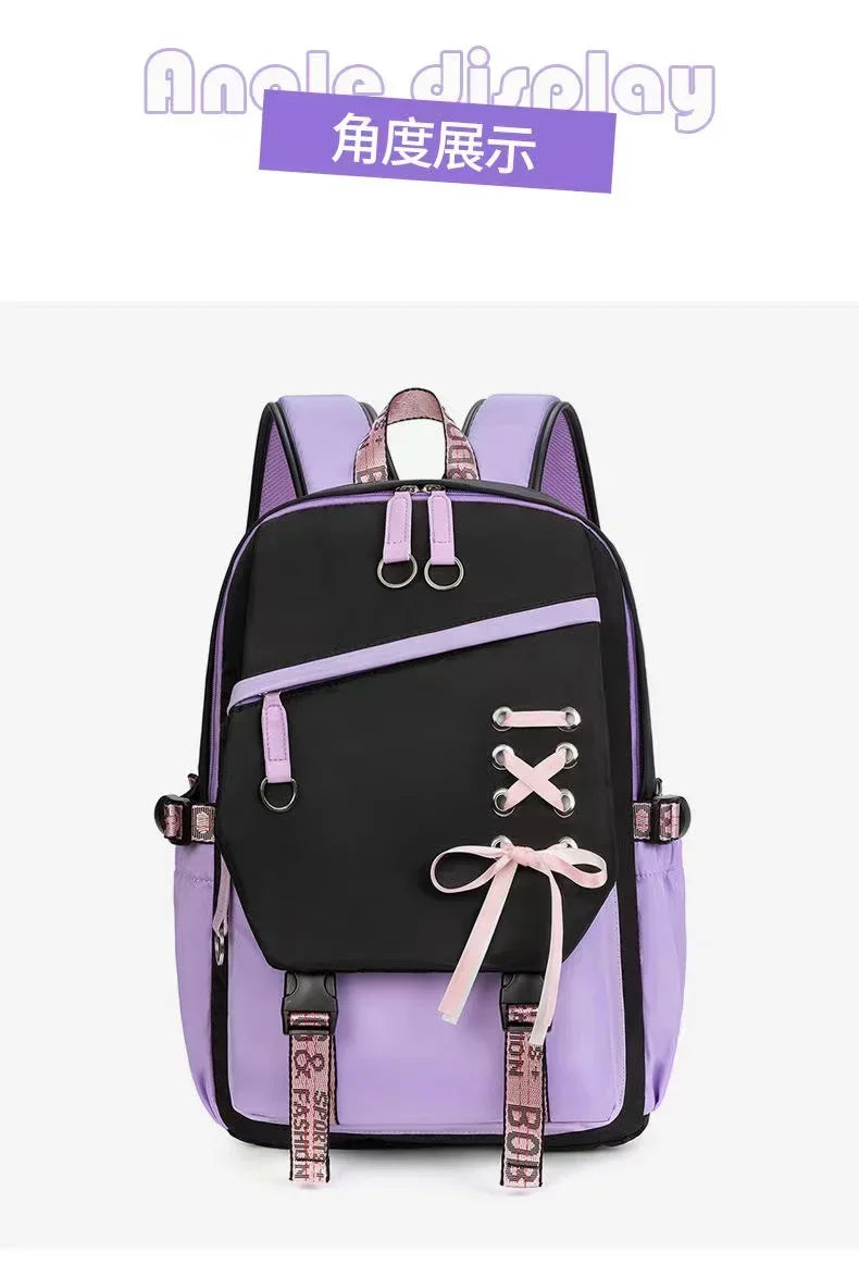 Cute Nylon Schoolbag Backpack for Teenagers | Durable & Stylish