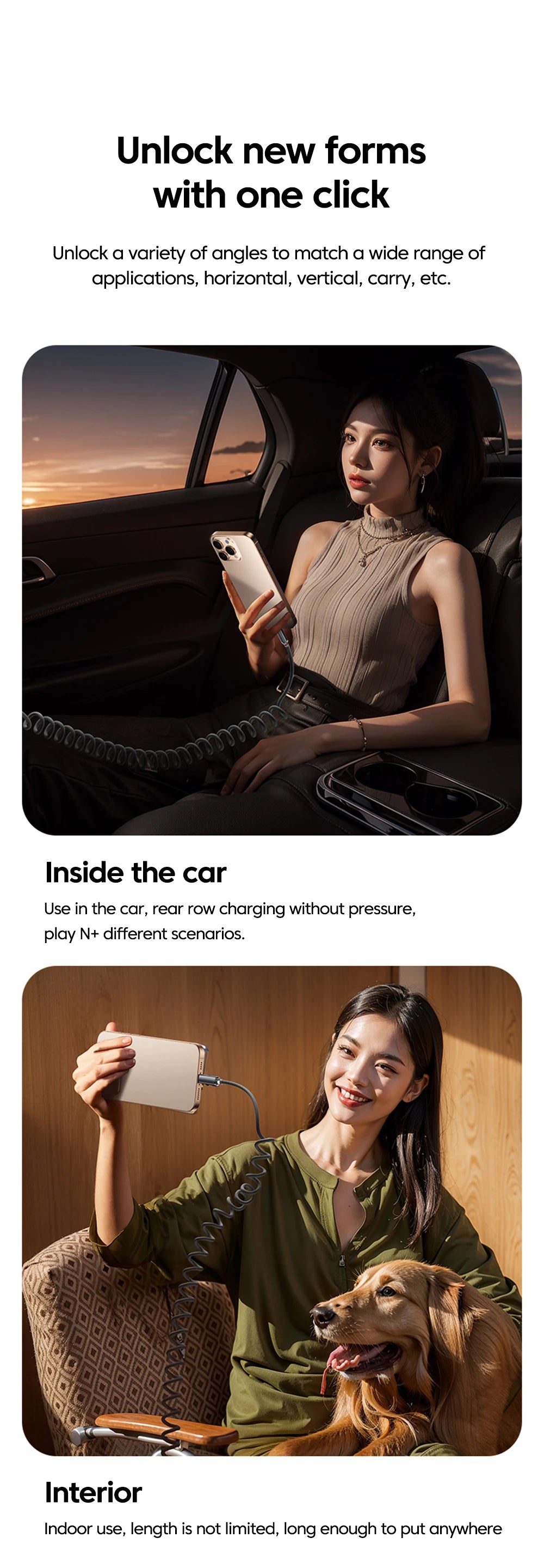 120W Fast Charging Retractable Cable | USB A to Type C Charger