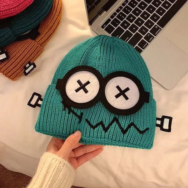 Funny Cute Cartoon Knitted Wool Hat for Women | Cozy Winter Beanie