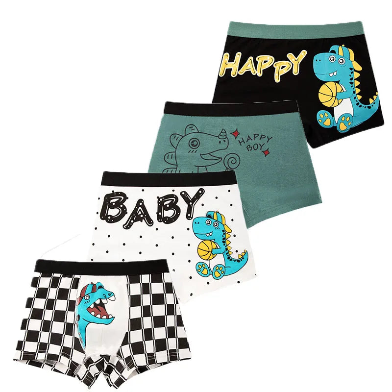 Boys' 4-Pack Cotton Boxer Briefs | Comfortable & Fun Designs