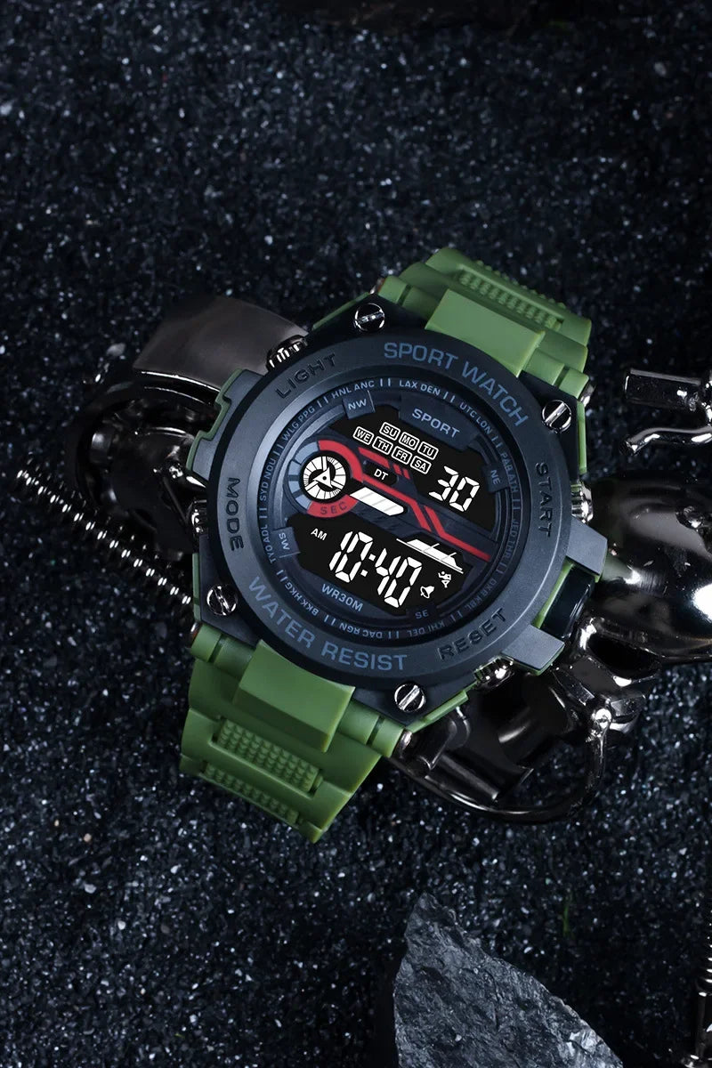 Men's Waterproof Sports Watch | Multifunctional Digital Military Design