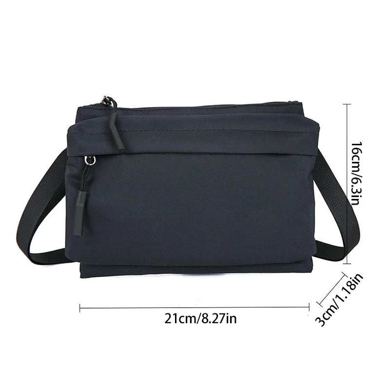 2025 New Nylon Mini Square Crossbody Bag Korean Style Unisex Shoulder Bag Casual Waterproof Small Wallet