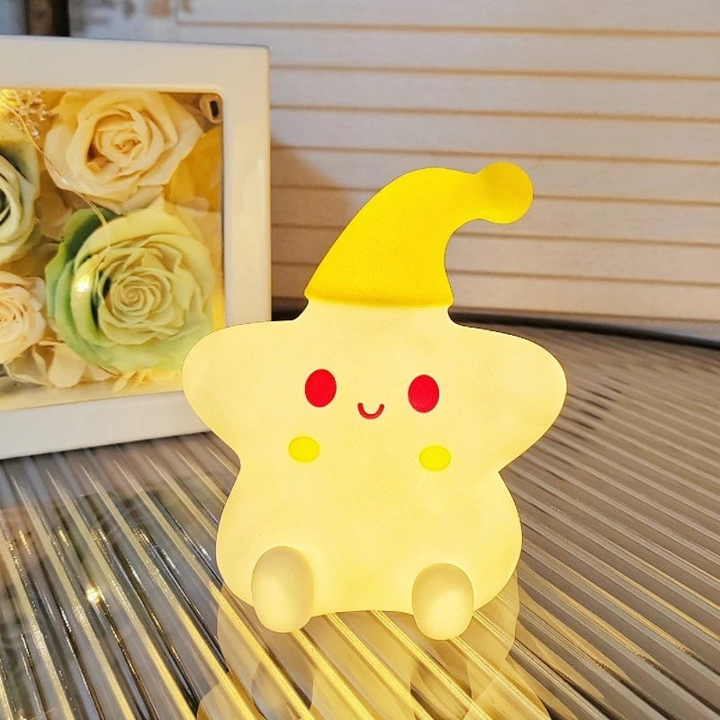 Cute Yellow Star Night Light | Adorable Battery-Powered Lamp
