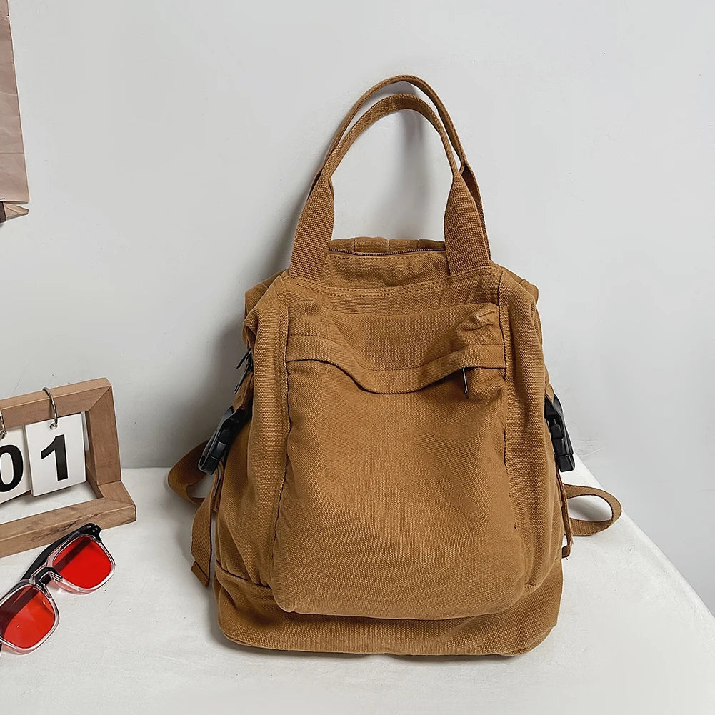 Vintage Canvas Backpack for Women | Stylish School Bag