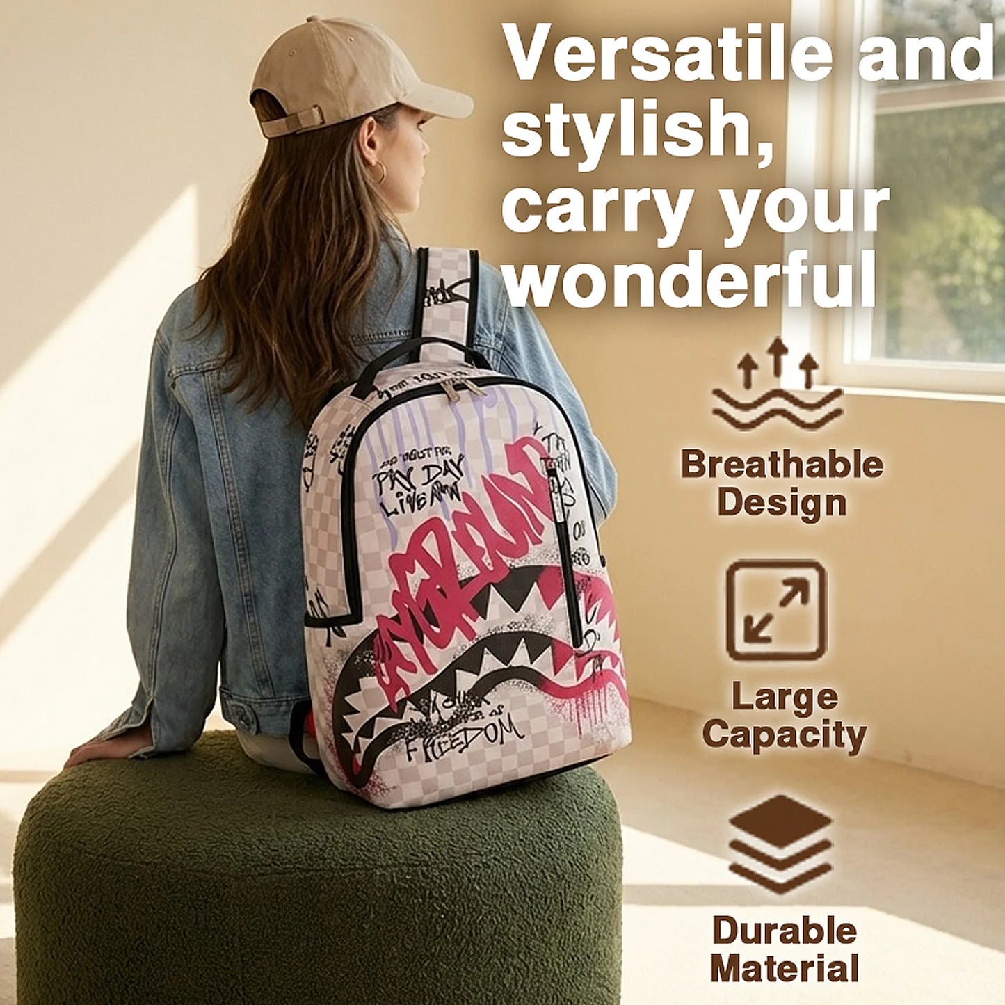 Trendy Hip-Hop Street-Style Backpack | Large Capacity Commuter Bag