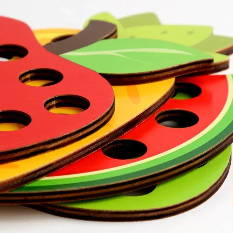 Educational Wooden Lacing Toy | Enhance Fine Motor Skills