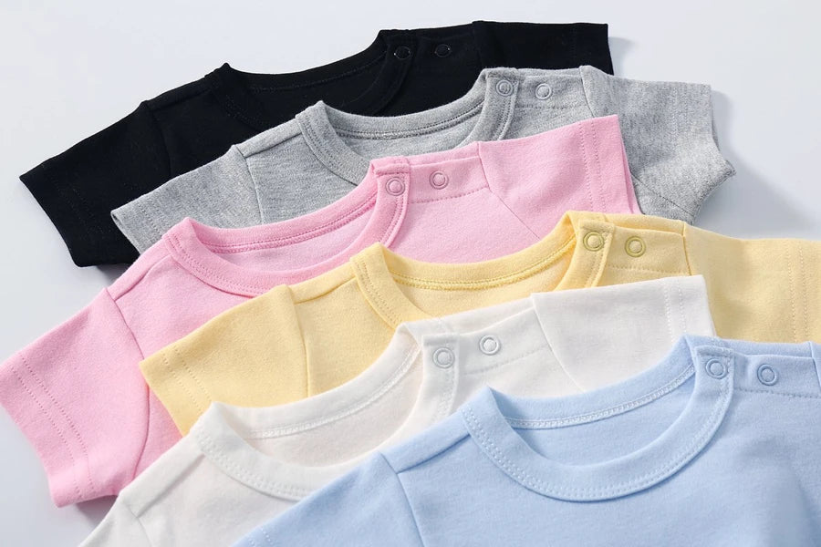 Colorful Newborn Baby Boys Rompers & Bib Scarf Set | Summer Style