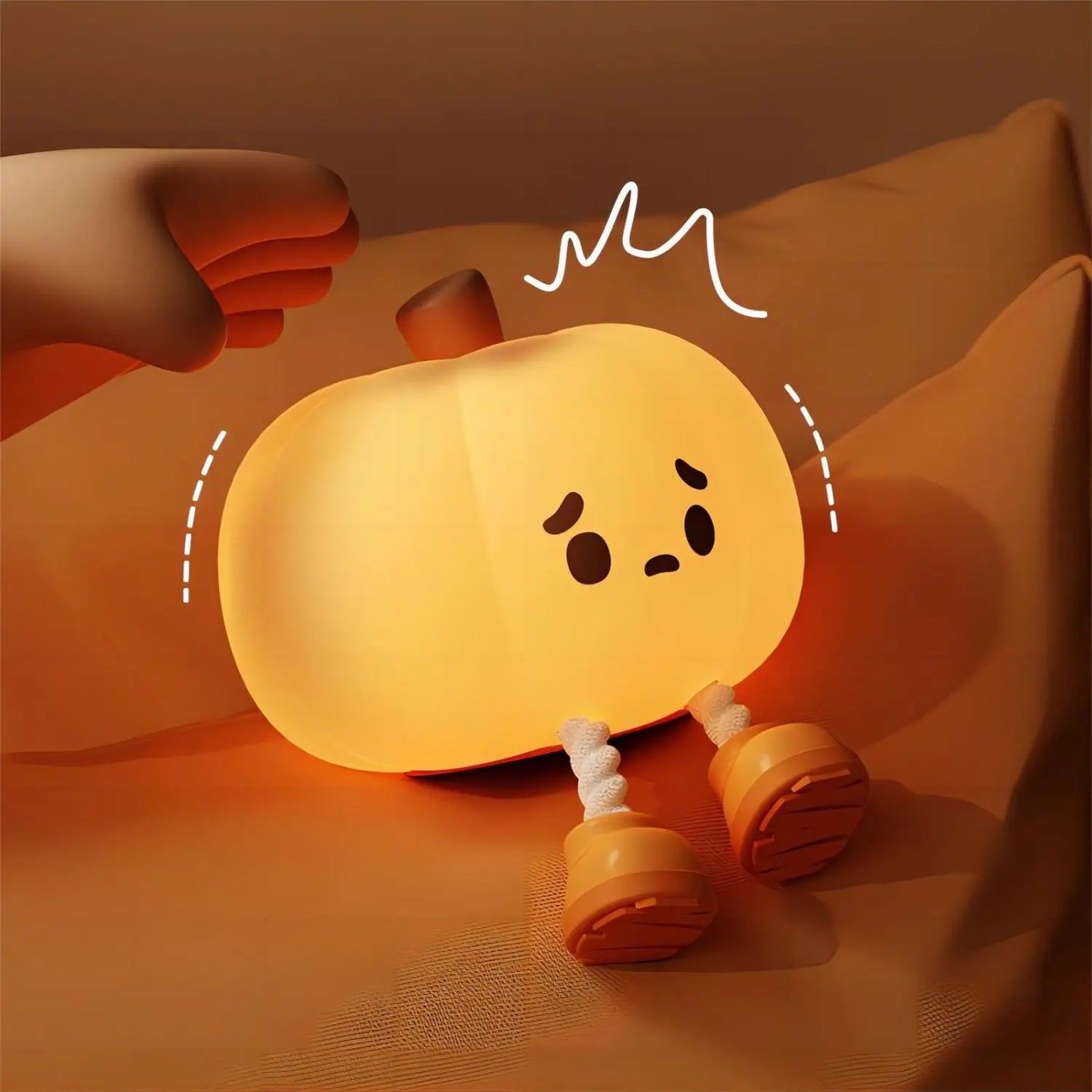 Luz Nocturna de Calabaza Regulable para Niños | Diseño de Silicona Suave