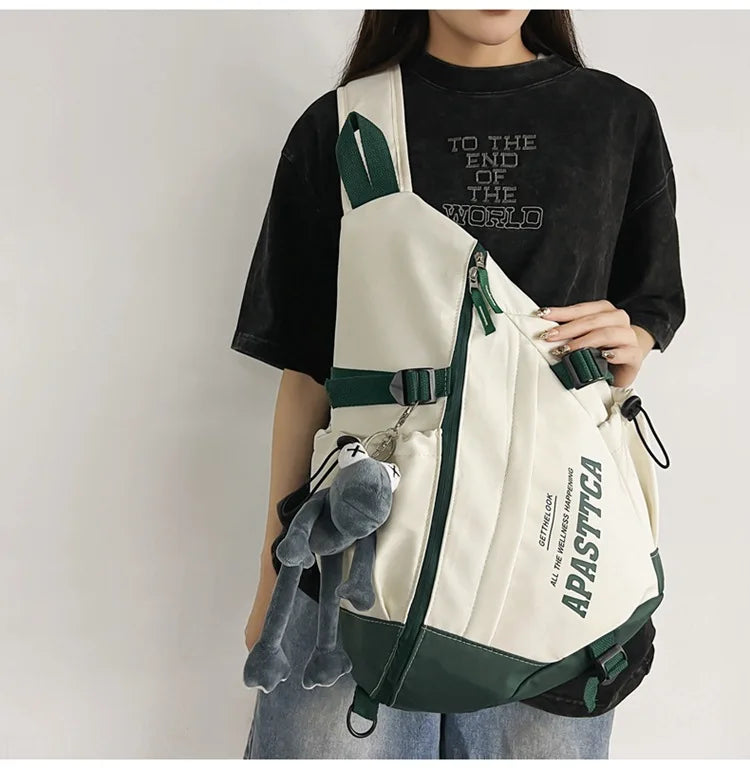 Outdoor Motorcycle Sport Travel Crossbody Bag Tactical Multifunction Waterproof Single Shoulder Backpack Unisex Casual Chest Bag